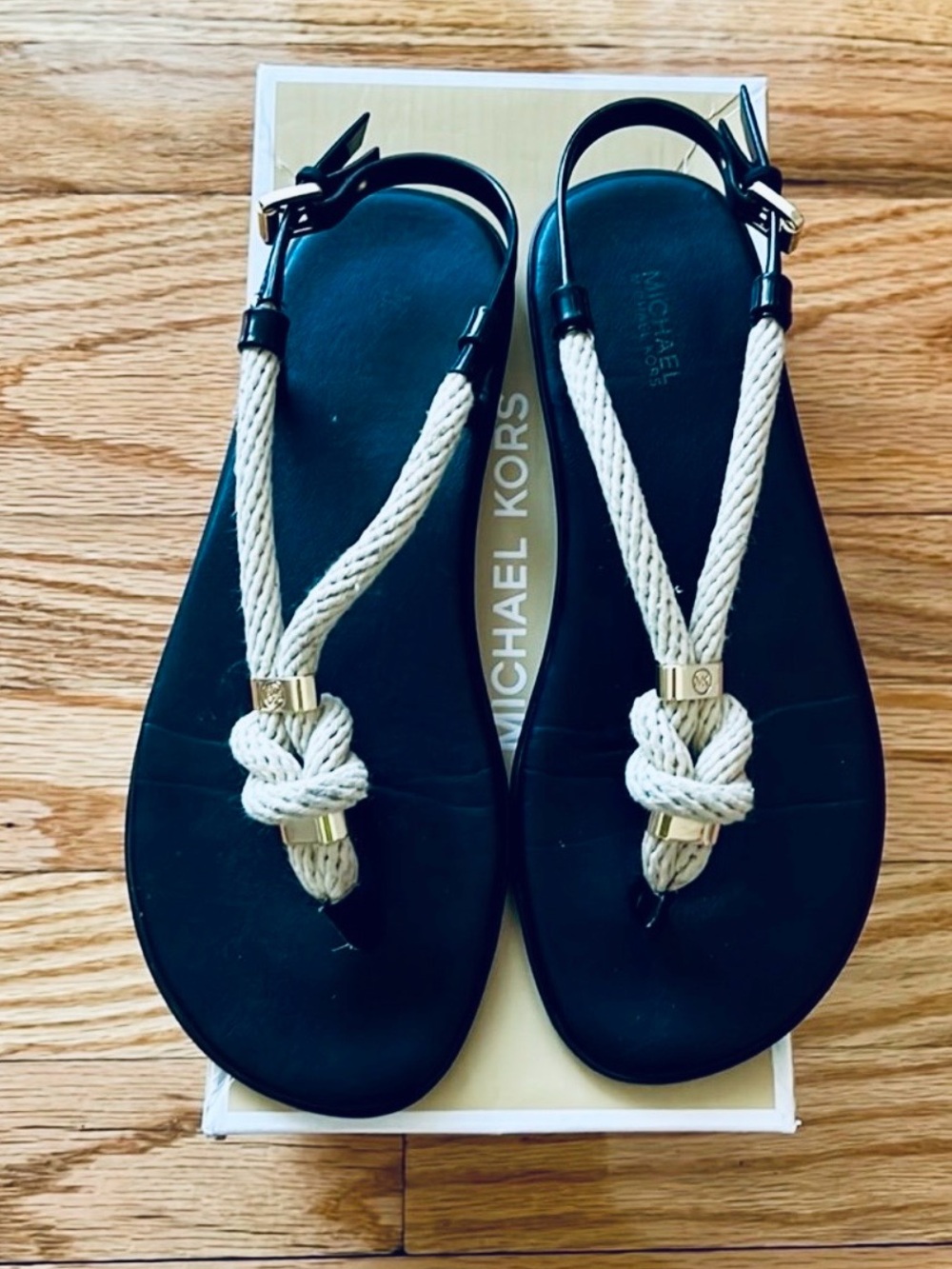 Michael Kors black holly jelly sandal rope size 7